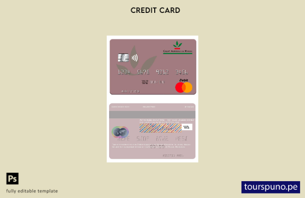 lista para imprimir plantilla de tarjeta mastercard de Marruecos Crédit Agricole